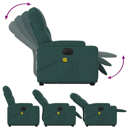 Electric Stand Up Massage Recliner Chair Dark green