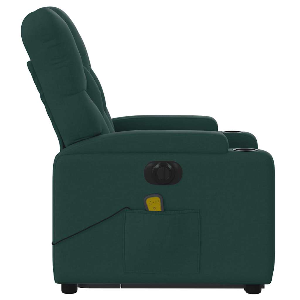 Electric Stand Up Massage Recliner Chair Dark green