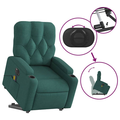 Electric Stand Up Massage Recliner Chair Dark green