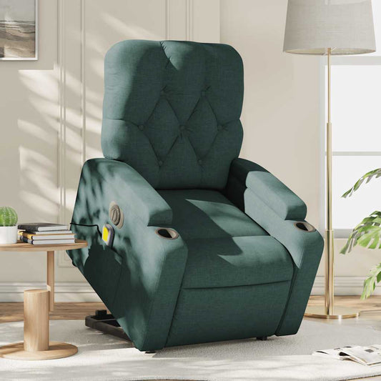 Electric Stand Up Massage Recliner Chair Dark green