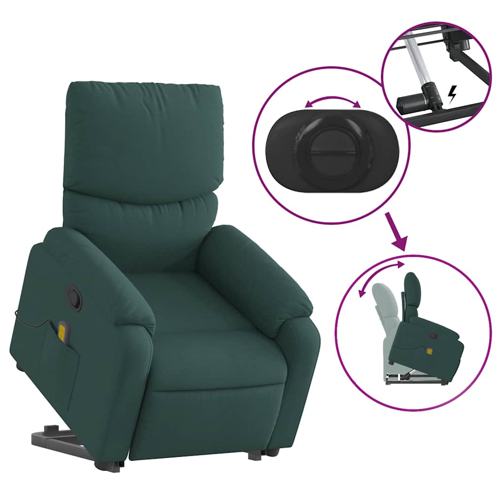 Stand Up Massage Recliner Chair Dark green