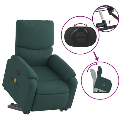Stand Up Massage Recliner Chair Dark green