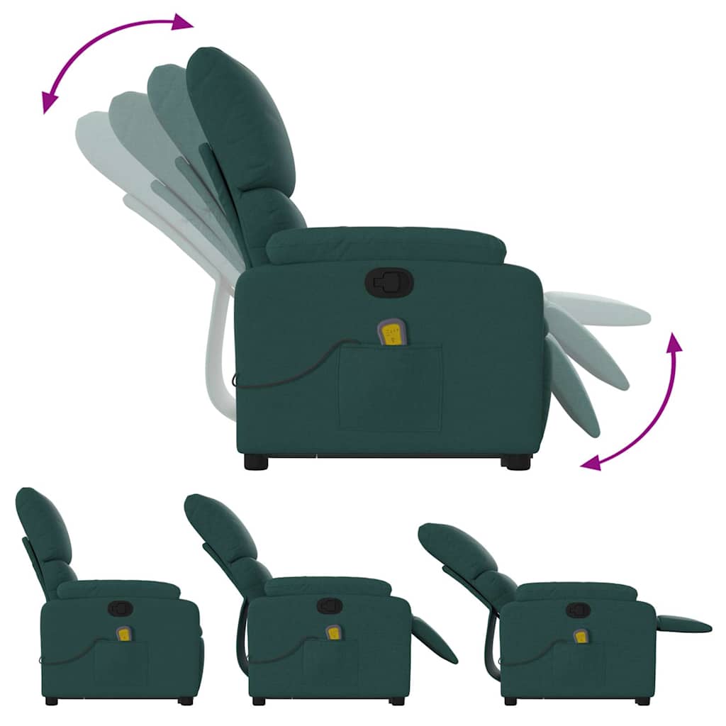 Stand Up Massage Recliner Chair Dark green