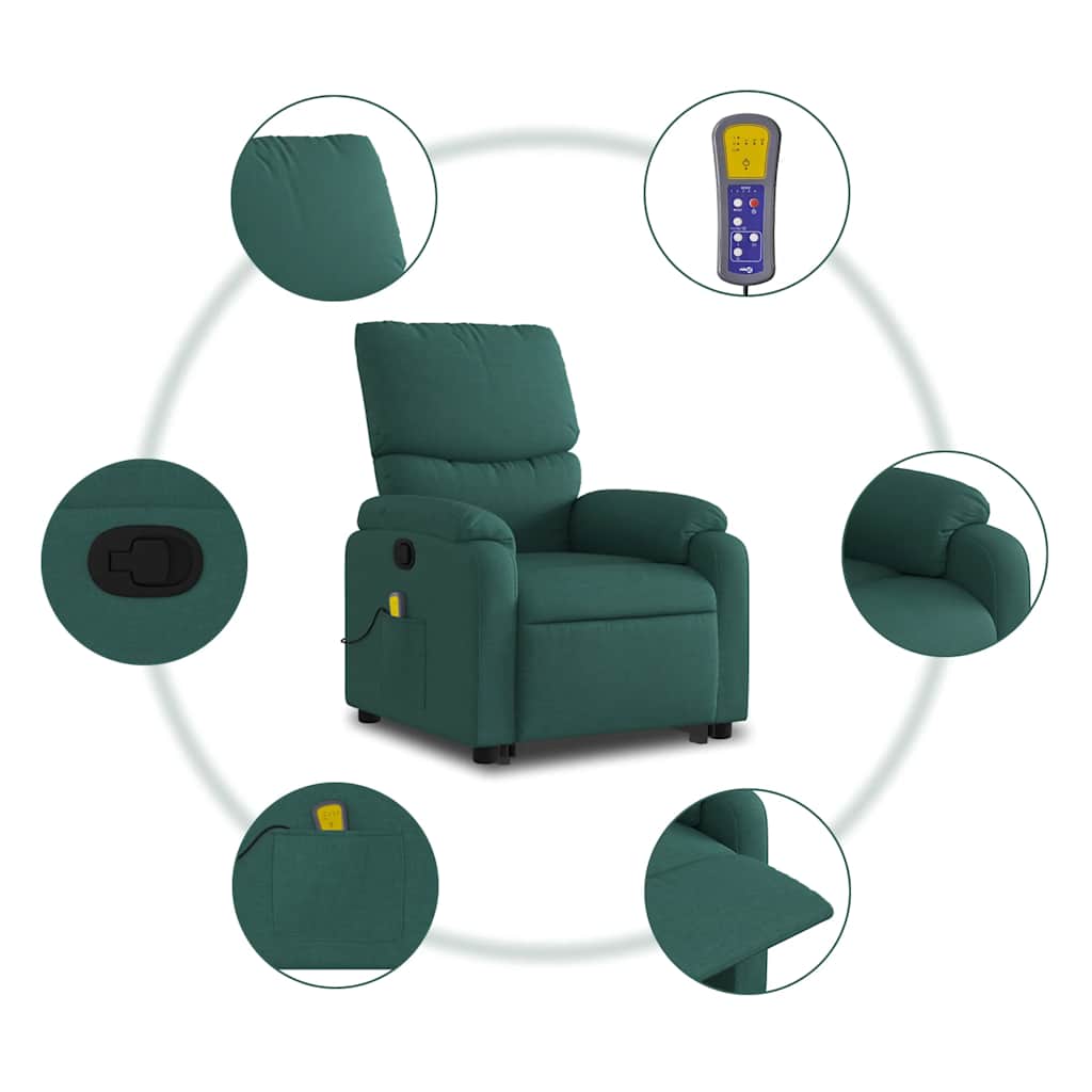Stand Up Massage Recliner Chair Dark green