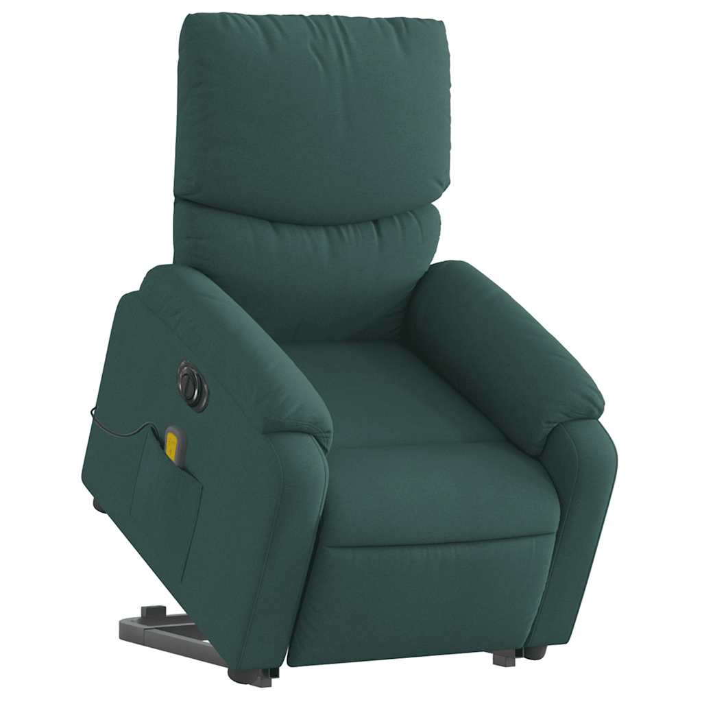 Electric Stand Up Massage Recliner Chair Dark Green