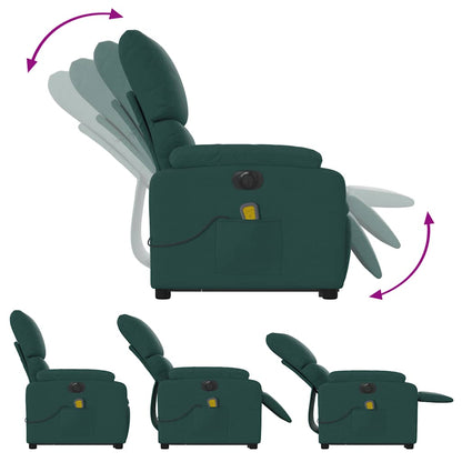 Electric Stand Up Massage Recliner Chair Dark Green