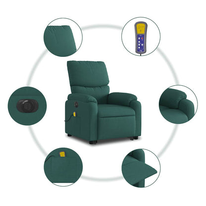 Electric Stand Up Massage Recliner Chair Dark Green