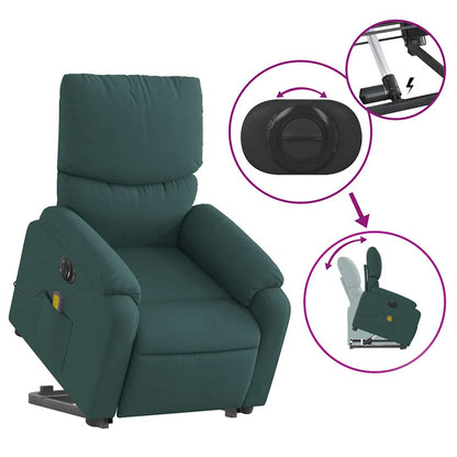 Electric Stand Up Massage Recliner Chair Dark Green