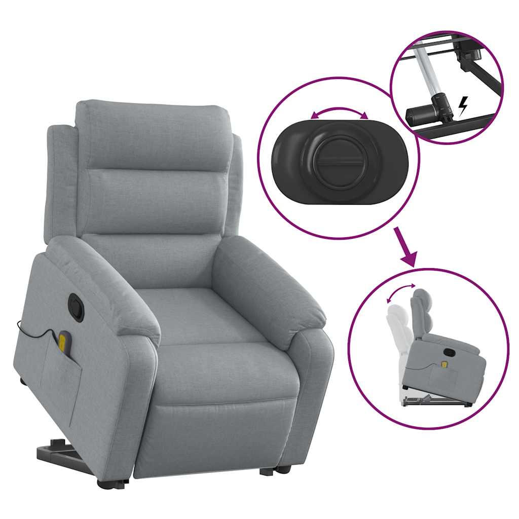 Stand Up Massage Recliner Chair Light grey