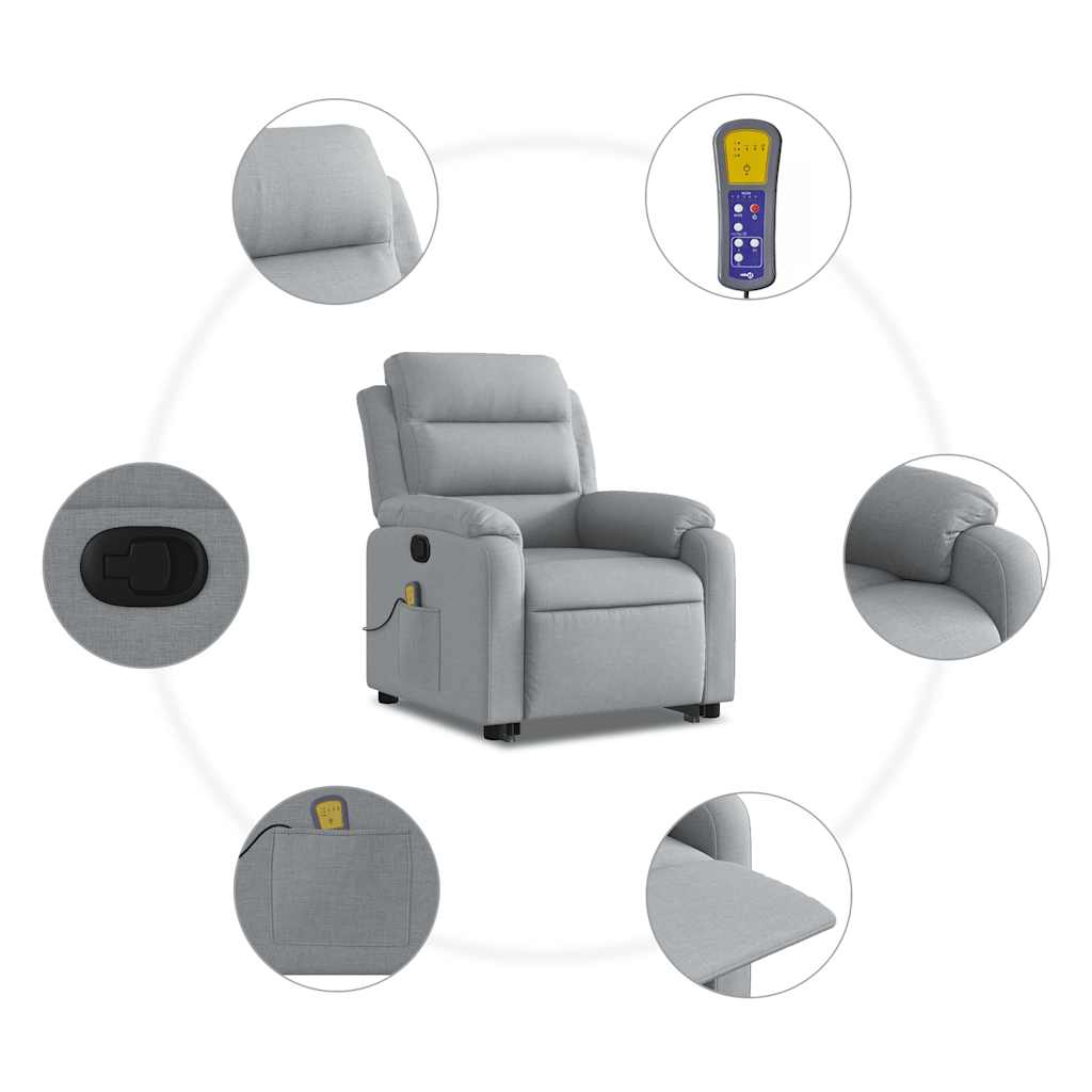 Stand Up Massage Recliner Chair Light grey