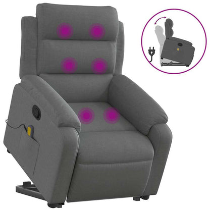 Stand Up Massage Recliner Chair Dark Grey Polyester, Metal, Plywood