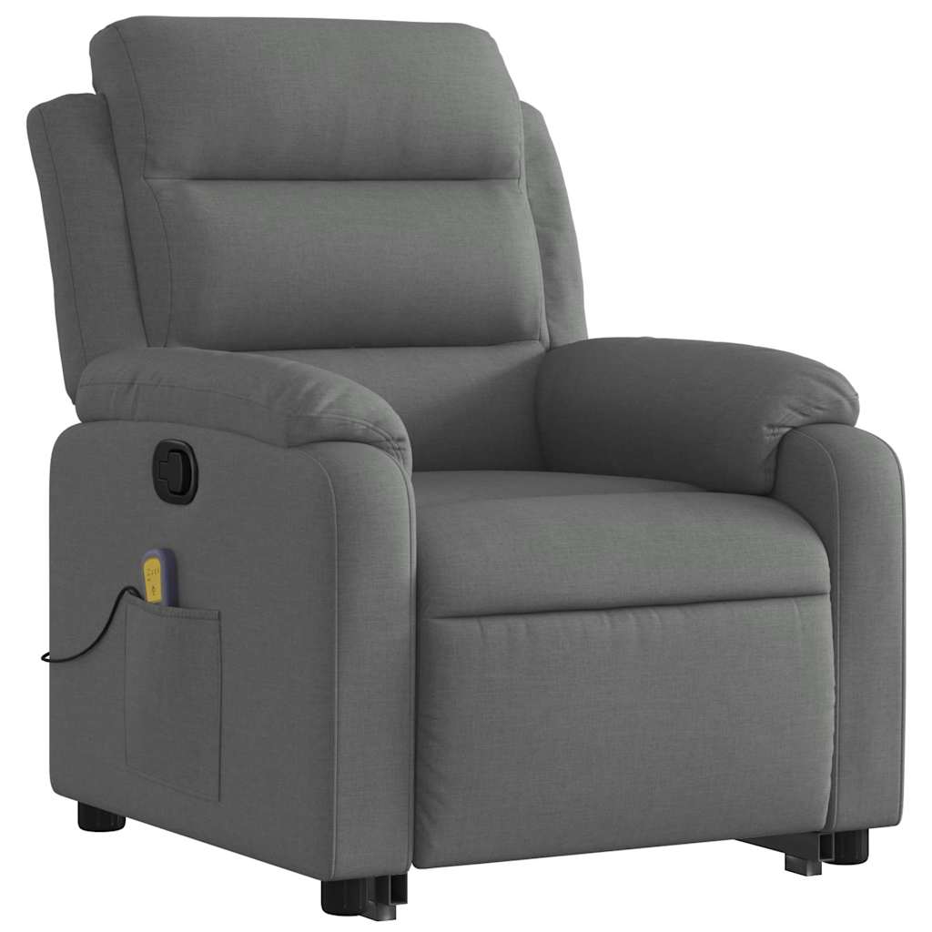 Stand Up Massage Recliner Chair Dark Grey Polyester, Metal, Plywood