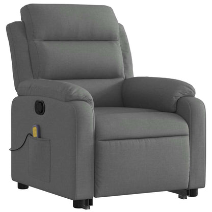 Stand Up Massage Recliner Chair Dark Grey Polyester, Metal, Plywood