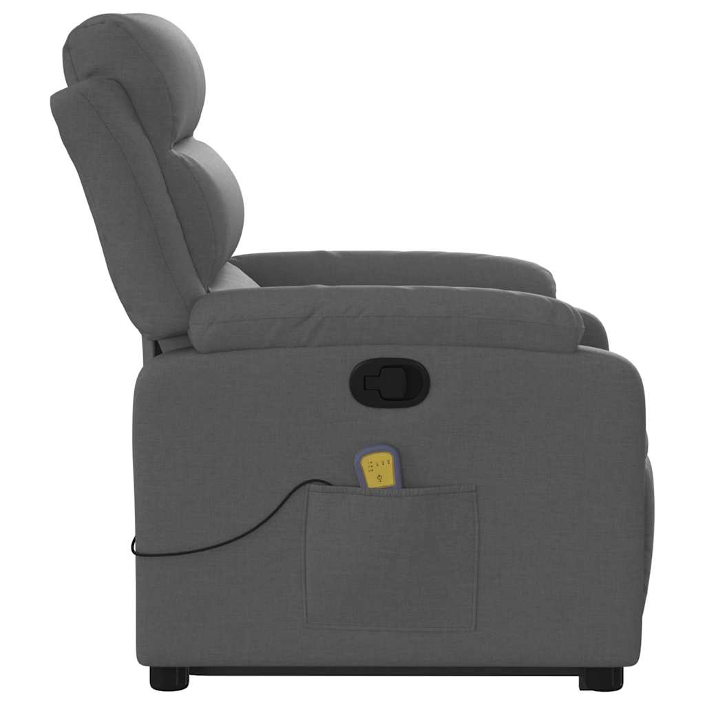 Stand Up Massage Recliner Chair Dark Grey Polyester, Metal, Plywood