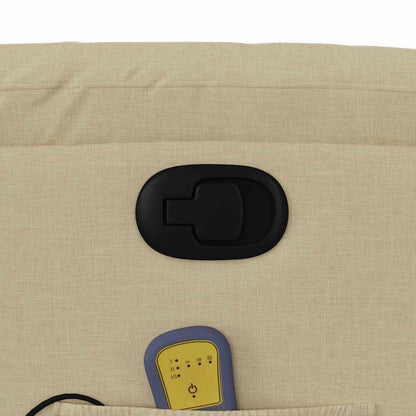 Stand Up Massage Recliner Chair Cream Polyester Medium