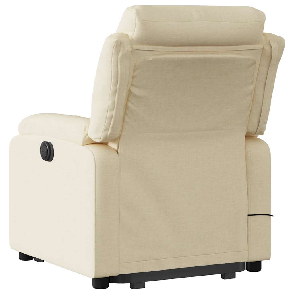 Stand Up Massage Recliner Chair Cream Polyester Medium