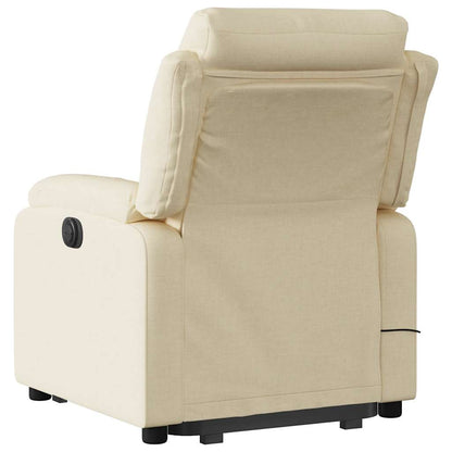 Stand Up Massage Recliner Chair Cream Polyester Medium
