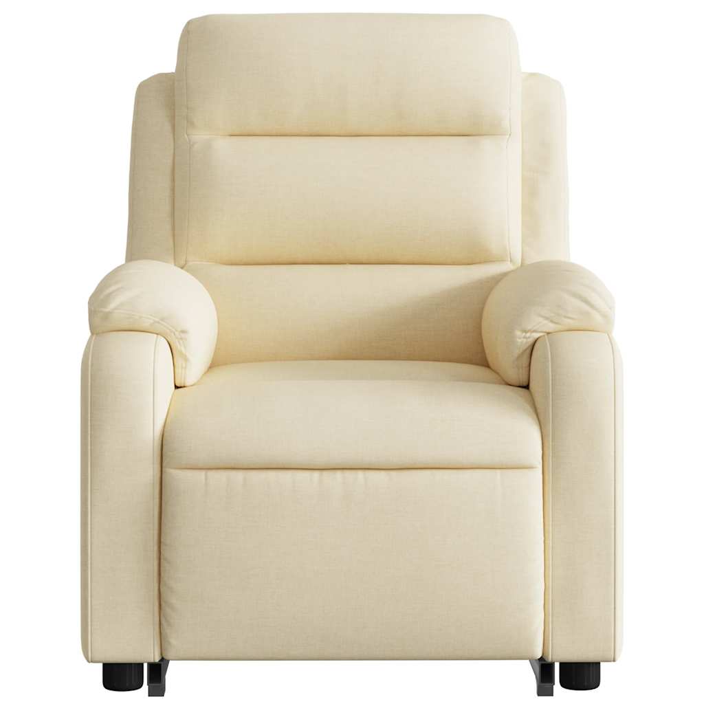 Stand Up Massage Recliner Chair Cream Polyester Medium