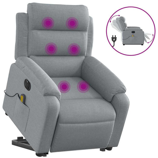 Electric Stand Up Massage Recliner Chair Light Gray