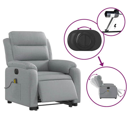 Electric Stand Up Massage Recliner Chair Light Gray
