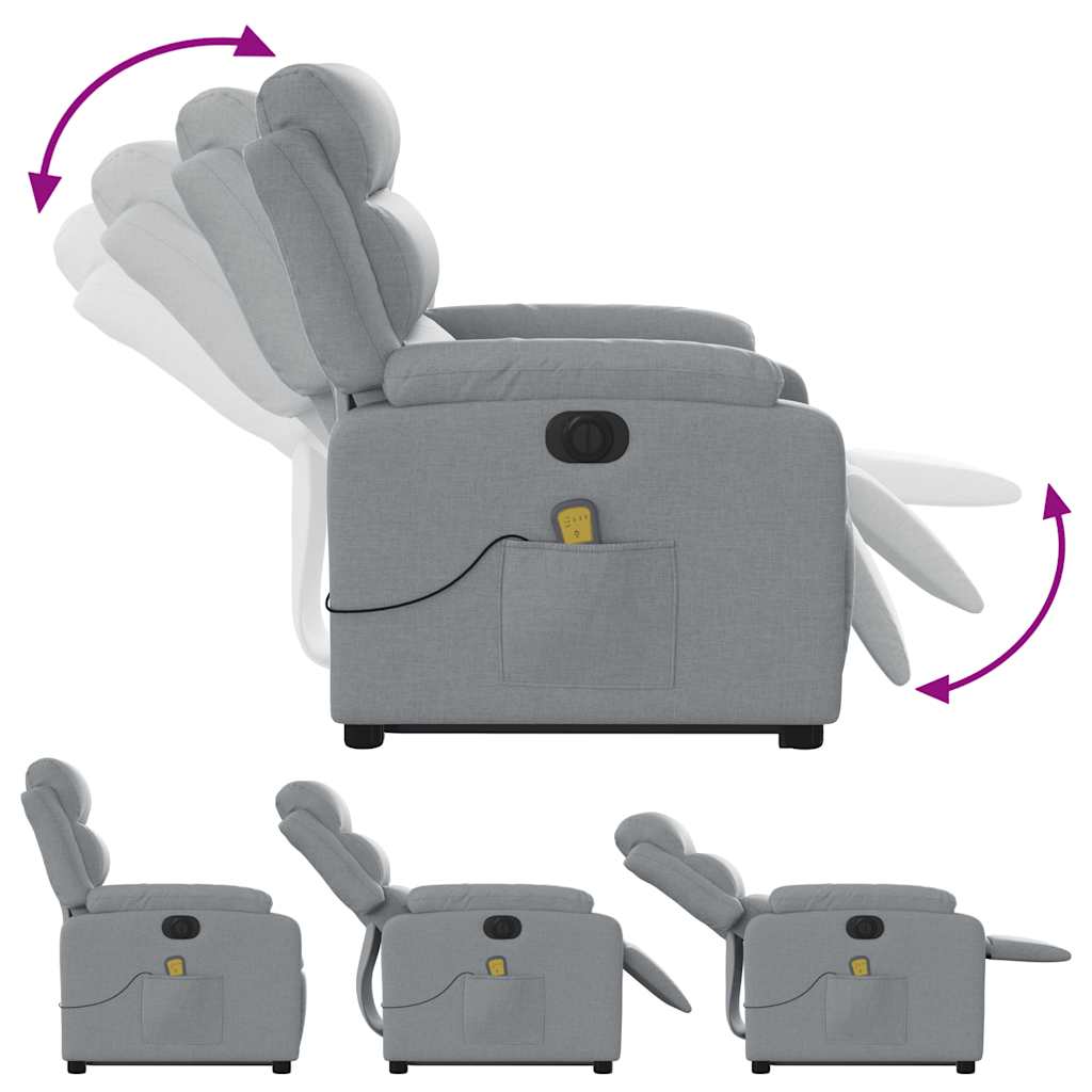 Electric Stand Up Massage Recliner Chair Light Gray