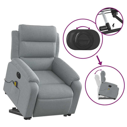 Electric Stand Up Massage Recliner Chair Light Gray