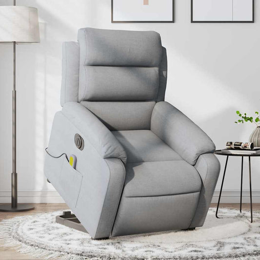 Electric Stand Up Massage Recliner Chair Light Gray