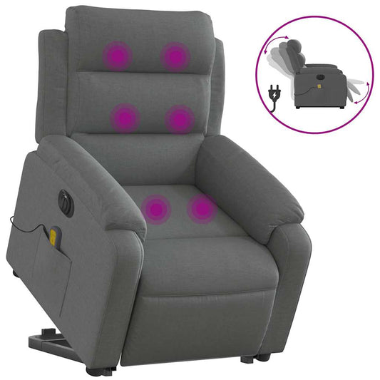 Electric Stand Up Massage Recliner Chair Dark Gray