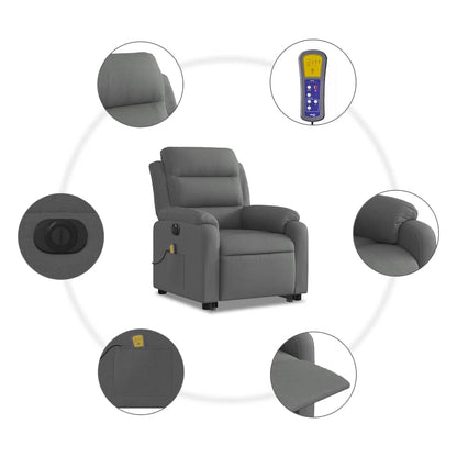 Electric Stand Up Massage Recliner Chair Dark Gray