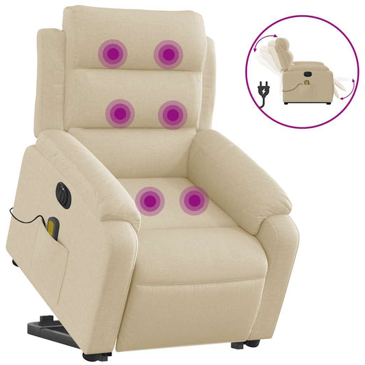 Electric Stand-Up Massage Recliner Chair Cream