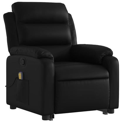 Stand Up Massage Recliner Chair Black Faux leather, metal, plywood