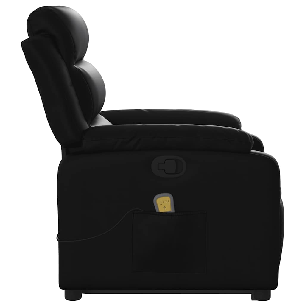 Stand Up Massage Recliner Chair Black Faux leather, metal, plywood