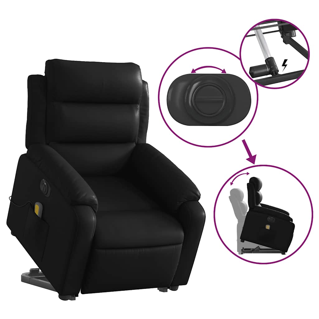 Electric Stand Up Massage Recliner Chair Black