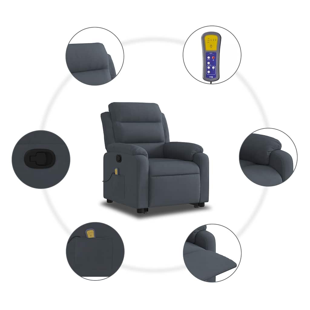 Stand Up Massage Recliner Chair Dark gray