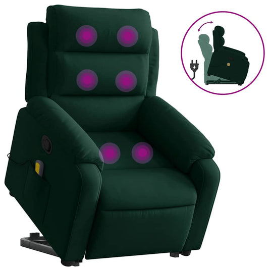 Stand Up Massage Recliner Chair Dark Green