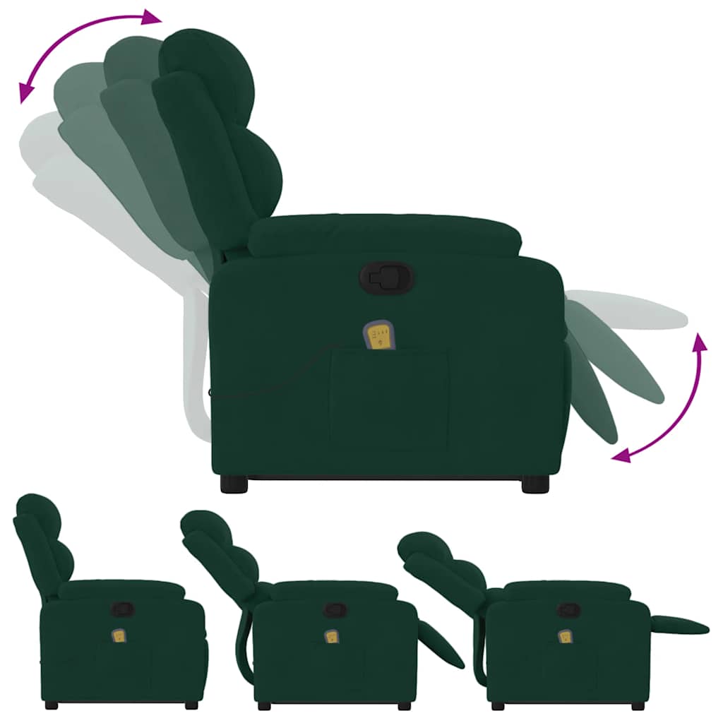 Stand Up Massage Recliner Chair Dark Green