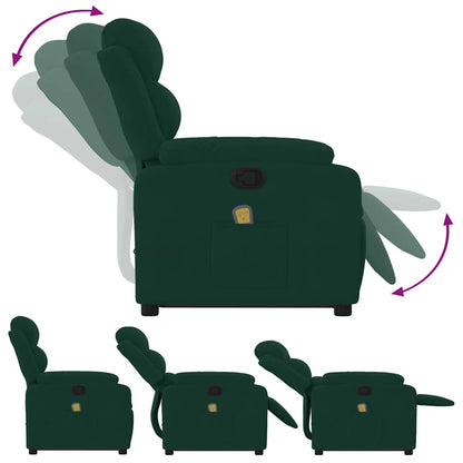 Stand Up Massage Recliner Chair Dark Green