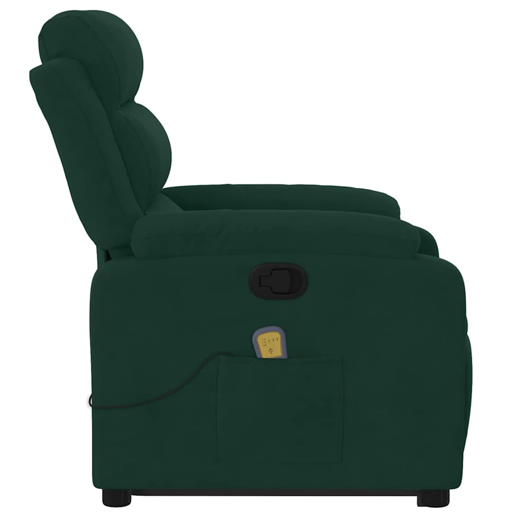 Stand Up Massage Recliner Chair Dark Green