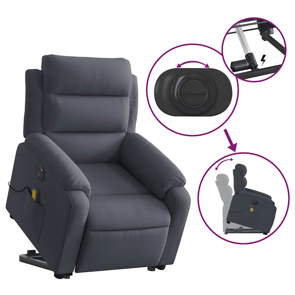 Electric Stand Up Massage Recliner Chair Dark gray