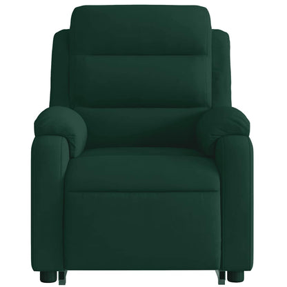 Electric Stand Up Massage Recliner Chair Dark Green Velvet Medium
