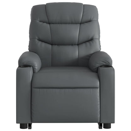 Stand up Massage Recliner Chair Gray Faux Leather