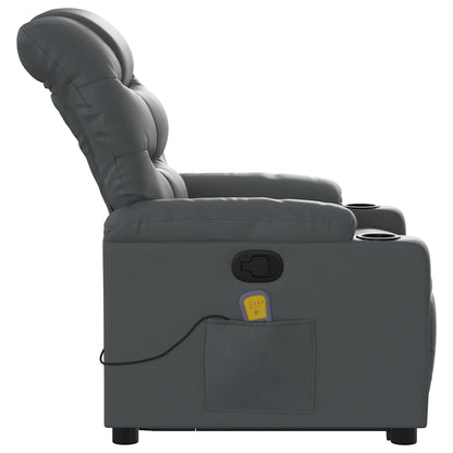 Stand up Massage Recliner Chair Gray Faux Leather