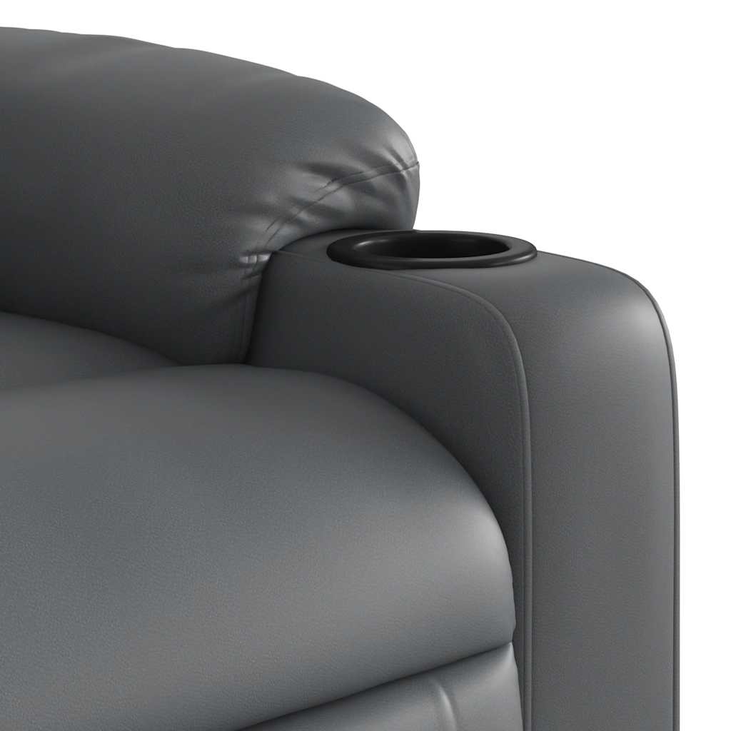 Stand up Massage Recliner Chair Gray Faux Leather
