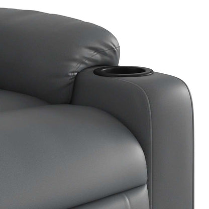 Stand up Massage Recliner Chair Gray Faux Leather