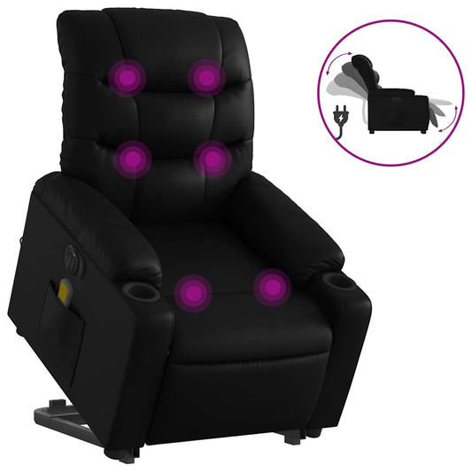 Electric Stand Up Massage Recliner Chair Black