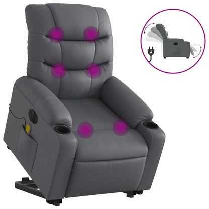 Electric Stand Up Massage Recliner Chair Gray
