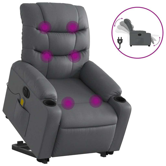 Electric Stand Up Massage Recliner Chair Gray