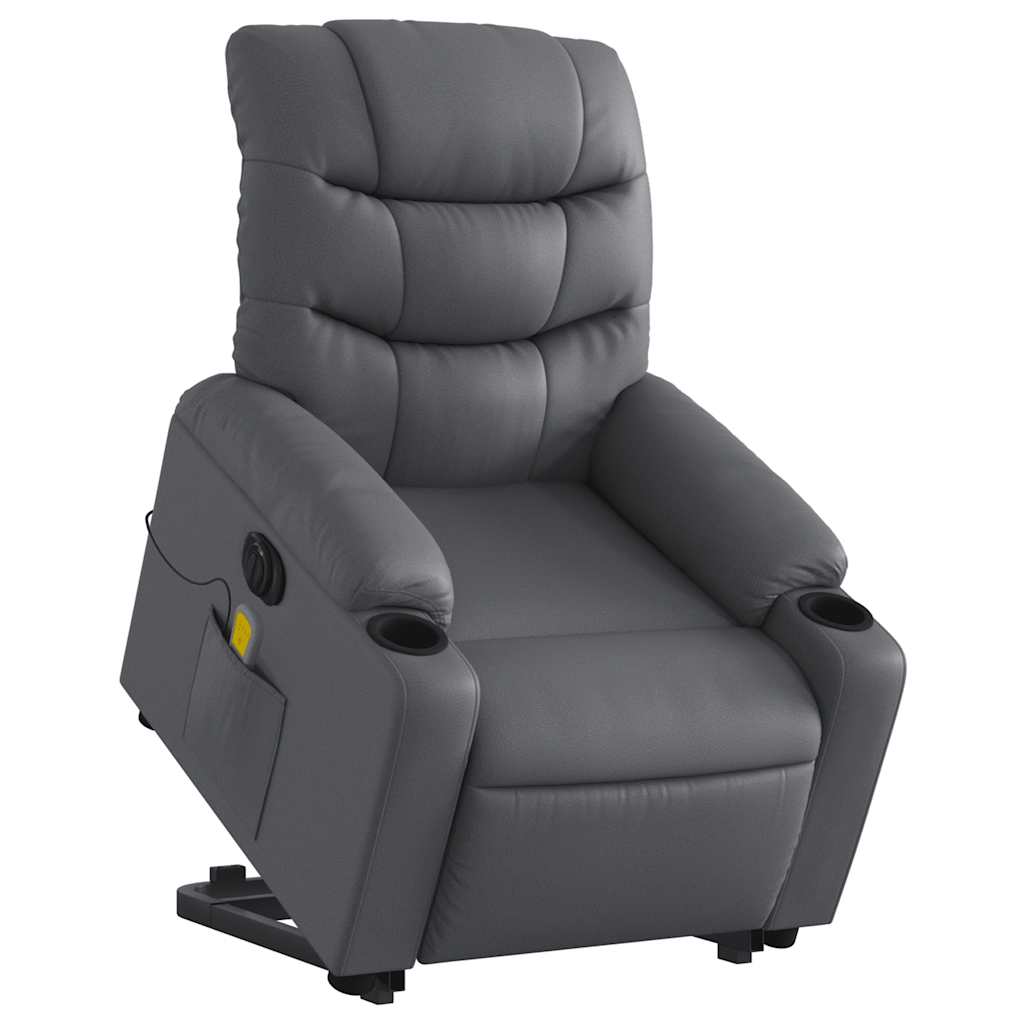 Electric Stand Up Massage Recliner Chair Gray