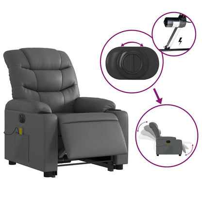 Electric Stand Up Massage Recliner Chair Gray