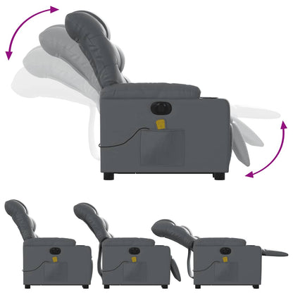 Electric Stand Up Massage Recliner Chair Gray